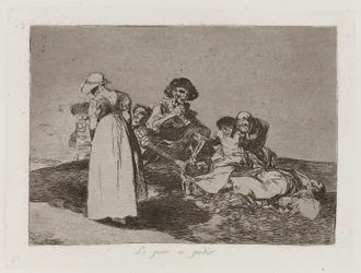 Lo peor es pedir (The Worst Is to Beg), Plate 55 from Los desastres de la guerra (The Disasters of War)
