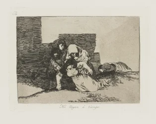 Não llegan ? tiempo. (Não Chegam a Tempo.), pl. 52 da série Los desastres de la guerra (Os Desastres da Guerra)