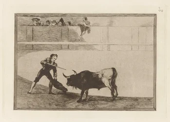 Pedro Rosemary? touro em pé (Pedro Romero Matando o Touro Parado), Placa 30 de The Bull Machinery
