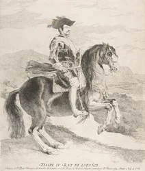 Filipe IV a cavalo, depois de Velázquez, 1778.