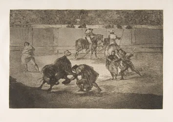 Ilustração 29 de Tauromaquia: Pepe Illo fazendo o passe do recorte., 1816.