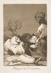 Ilustração 47 de Los Caprichos: um presente para o mestre Obsequio á el maestro, 1799.
