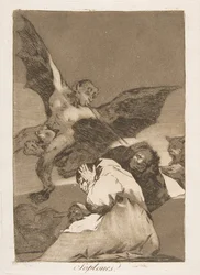 Placa 48 de Los Caprichos: Conto-Portadores-Explosões de Wind Soplones., 1799.