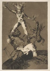 Ilustração 56 de Los Caprichos: Subir e descer Subir y bajar., 1799.