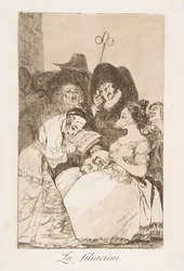 Ilustração 57 de Los Caprichos: The filiation La filiacion., 1799.