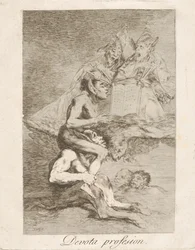 Ilustração 70 de Los Caprichos: Profissão devota Profissão Devota., 1799.