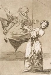Ilustração 74 de Los Caprichos: Não grite, estúpido Sem graça, tonta, 1799.
