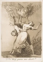 Ilustração 75 de Los Caprichos: Não há ninguém para nos desamarrar Não há ninguém para nos desatar, 1799.