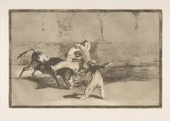 Prancha 8 da «Tauromaquia»: um mouro colhido pelo touro na arena, 1816.