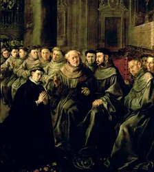 Boas-vindas a São Boaventura (1221-74) à Ordem Franciscana, c.1628