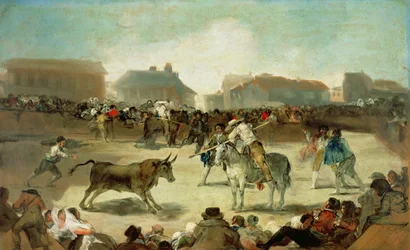 A Village Bullfight (óleo sobre tela)