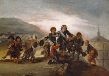 Rapazes a brincar com soldados, c.1775-99 (óleo sobre tela)