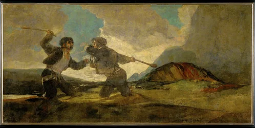Duelo com cacetetes (pintura sobre tela)