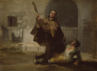 Frei Pedro Clubs El Maragato com a coronha da arma, c.1806 (óleo sobre painel)