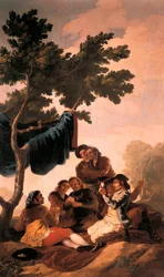 ""Os Jogadores de Cartas"" Pintura de Francisco de Goya y Lucientes (1746-1828) para uma tapeçaria feita no Real Manufatura de Tapeçarias para a sala de jantar do Palácio El Pardo em 1778. Museu do Prado. Madri