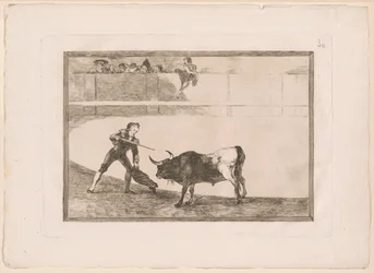 Pedro Romero matando o touro parado, placa 30 de The Art of Bullfighting
