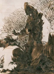 "Números prostrando-se diante de um monge". Lavagem por Francisco de Goya y Lucientes (1746-1828). 1820. Madrid. Museu do Prado.