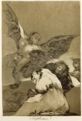Snitches de Francisco de Goya (1746-1828), Etching e aquatint número 48 da série Capricci (circaprichos)