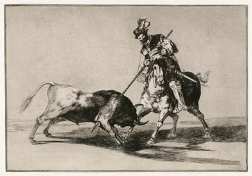 O Cid Campeador Atacando um Touro com Sua Lança
