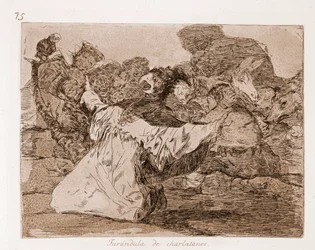 Os Desastres da Guerra : Farandole de charlatães (gravura do desenho preparatório