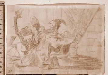Os Desastres da Guerra : Farandole de charlatães (desenho preparatório