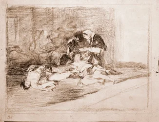 Os Desastres da Guerra : Para que serve uma tigela ? (desenho preparatório