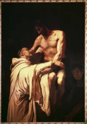 Cristo abraça São Bernardo de Clairvaux
