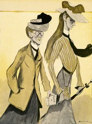 Uma jovem inglesa na França com seu acompanhante, 1903