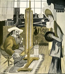 Uma jovem inglesa posa para um artista francês, 1903