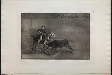 Touradas: Coragem viril do célebre Pajuelera no ringue em Saragosa, 1876.