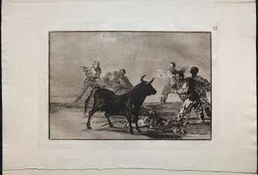 Touradas: a ralé isca o touro com lanças, foices, bandarilhas e outras armas, 1876.