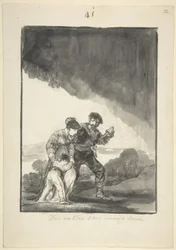 Deus nos salve de um destino tão amargo, c.1816-20 (pincel com tinta da Índia e lavagem e raspagem cinza)