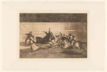 O homem lançava no corno do touro
Mort de Pepe Illo
Tourada (título da série)
La Taureaumachie (título da série)
La Tauromaquia (título da série)