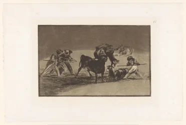Mouros e burros em luta com um touro, Arena dos mouros feita com burros para se defenderem do touro com os chifres protegidos, A tauromaquia (título da série)