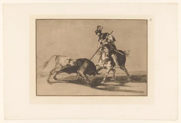 Rodrigo Diaz de Vivar verwondt een stier El Cid Campeador lançando outro touro Stierengevechten (título da série) La Taureamachie (título da série) Tourada (título da série)