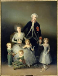 O Duque de Osuna, Pedro de Alcântara e sua família. Pintura de Francisco de Goya y Lucientes (1746-1828). 1788. Sol. 2,25x1,74 m Madrid. Musee du Prado. - Retrato do Duque de Osuna, Pedro Telez Giron (1755-1807); da sua esposa, a Condessa do Prado.