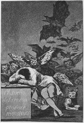 O sono da razão produz monstros. Capricho n.o 43, 1797-1798