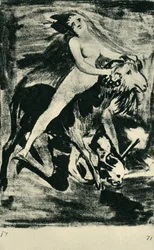 Bruxa que monta uma cabra, final do século XVIII-início do século XIX, 1943.