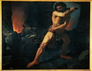 Hércules e Cérbero (pintura sobre tela)