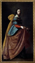 Representação de Santa Isabel de Portugal (1271-1336) (ou Santa Cassilda de Burgos) Pintura de Francisco de Zurbaran (1598-1664) 1640 Madrid, Museu do Prado