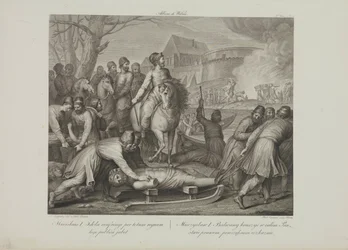 A destruição de deuses pagãos por Mieszko I da Polónia por Smuglewicz, Franciszek (1745-1807). Litografia, Fim do século XVIII. Colecção Privada