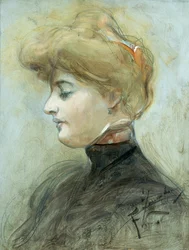 Cabeça de uma mulher loura, c.1895