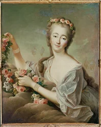 Madame Du Barry, amante de Luís XV, como a deusa Flora ... (pintura sobre tela)