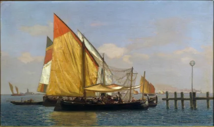 Barcos e pescadores em Veneza