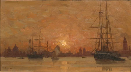 Veneza, pôr do sol atrás de San Marco