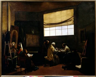 O estúdio do pintor. Pintura de Francois Marius Granet