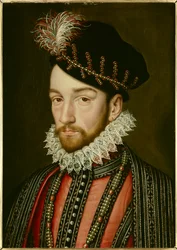 Retrato de Carlos IX (1550 - 1574). Pintura de François Clouet (1515-1572)