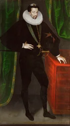 Rei Henrique III de França, último rei da Casa de Valois, terceiro filho de Catarina de Médicis (pintura sobre tela)