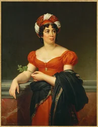 Retrato de Germaine Necker, Mme ... (óleo sobre tela)