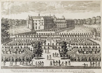 Vista do Chateau de Chantilly da Orangerie, meados do século XVIII